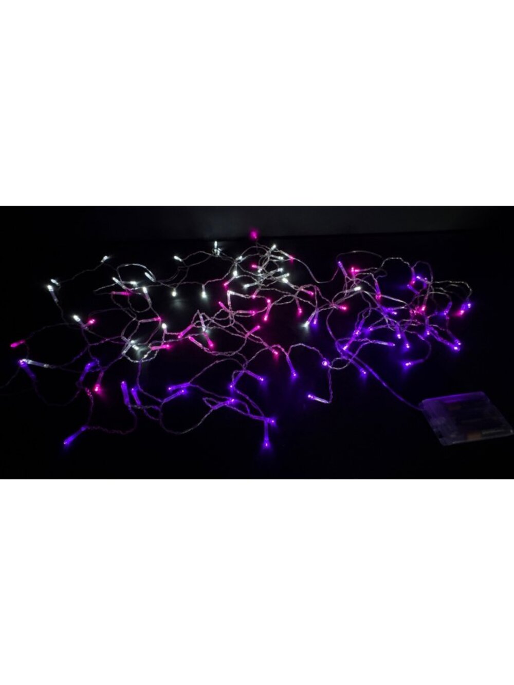 String Lights Battery-Powered LED Purple & White Glow Indoor/Outdoor Use DIY - Picture 2 of 4